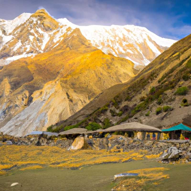 Hébergement écologique dans le circuit de l'Annapurna au printemps