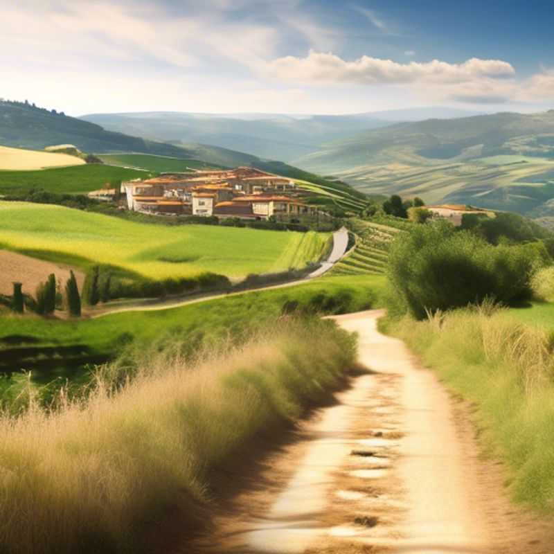 Familia de nómadas digitales trabajando de forma remota mientras viajan en una caravana, disfrutando del paisaje del Camino de Santiago, España, durante su aventura de 3 días entre el invierno y la primavera.