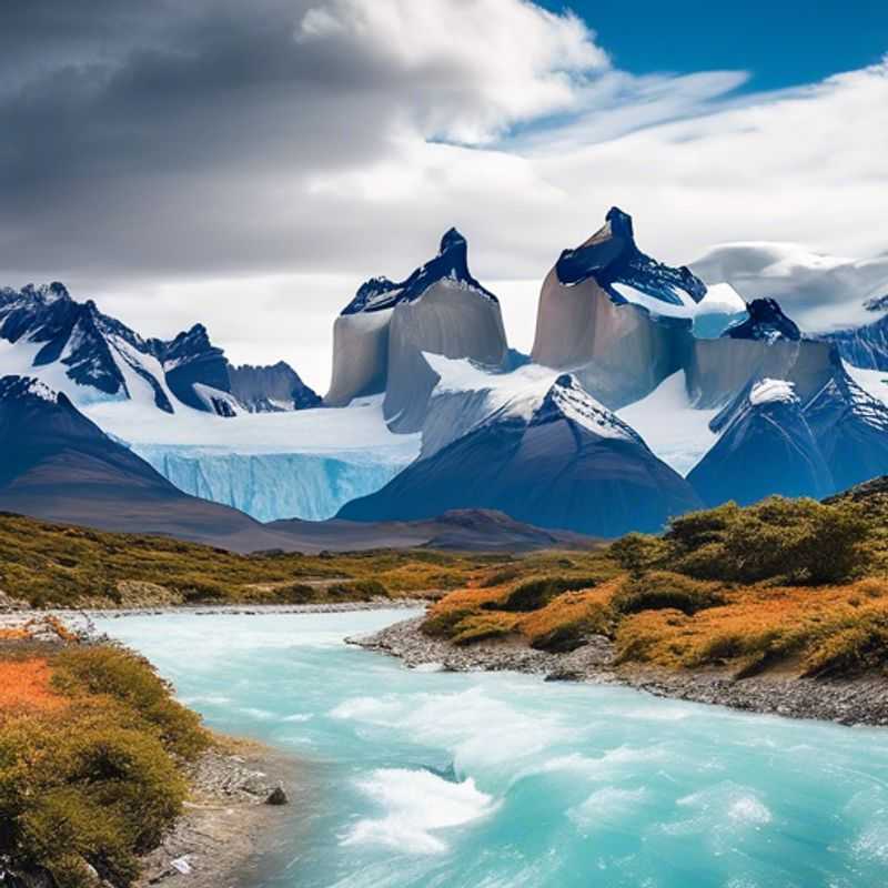 Quatre randonneurs du groupe The Weekend Traveler admirant les paysages époustouflants du W-Trek dans le parc national Torres del Paine, au Chili, lors de leur aventure de 24 heures en automne.