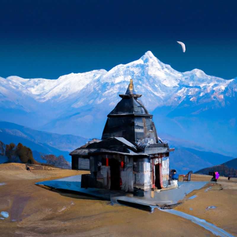 A solitary figure stands amidst the vibrant tapestry of Chopta Chandrashila Trek in India, surrounded by the breathtaking beauty of the Himalayas during a 4-day spring sojourn. The image captures the essence of solo travel, where self-discovery and immersion in nature's splendor intertwine.