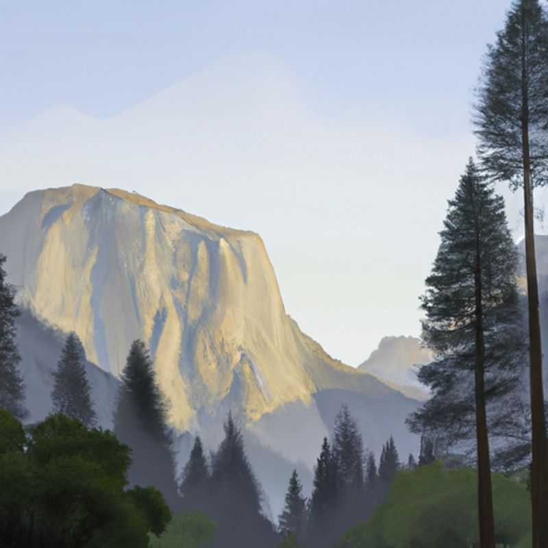 Six adventurers embarking on an unforgettable 4-day spring expedition through the majestic wilderness of Yosemite National Park, USA, marveling at the towering granite cliffs, cascading waterfalls, and ancient giant sequoia trees.