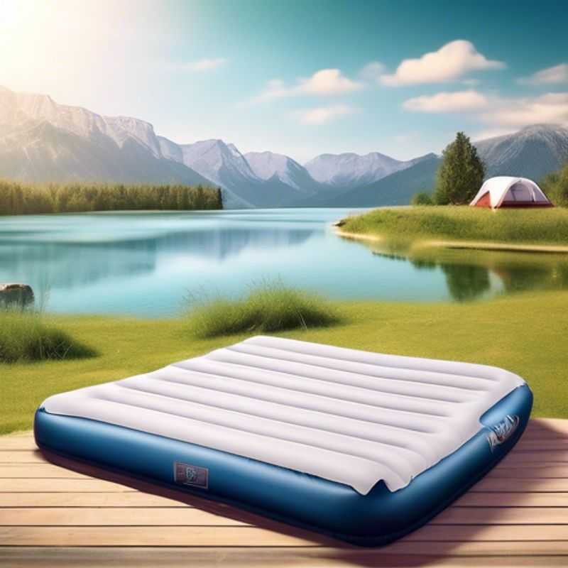 A comfortable camping mattress or air mattress, ready for a night under the stars.