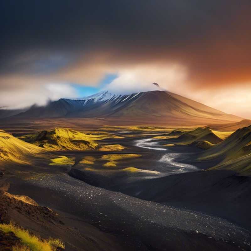 O casal nômade digital The Staycationer explorando a beleza dramática do caminho de Laugavegur e Fimmvörðuháls na Islândia, com seu trailer, durante uma jornada de 5 dias entre o verão e o outono. As paisagens vibrantes, com tons de verde e vermelho, revelam a magia da natureza islandesa.