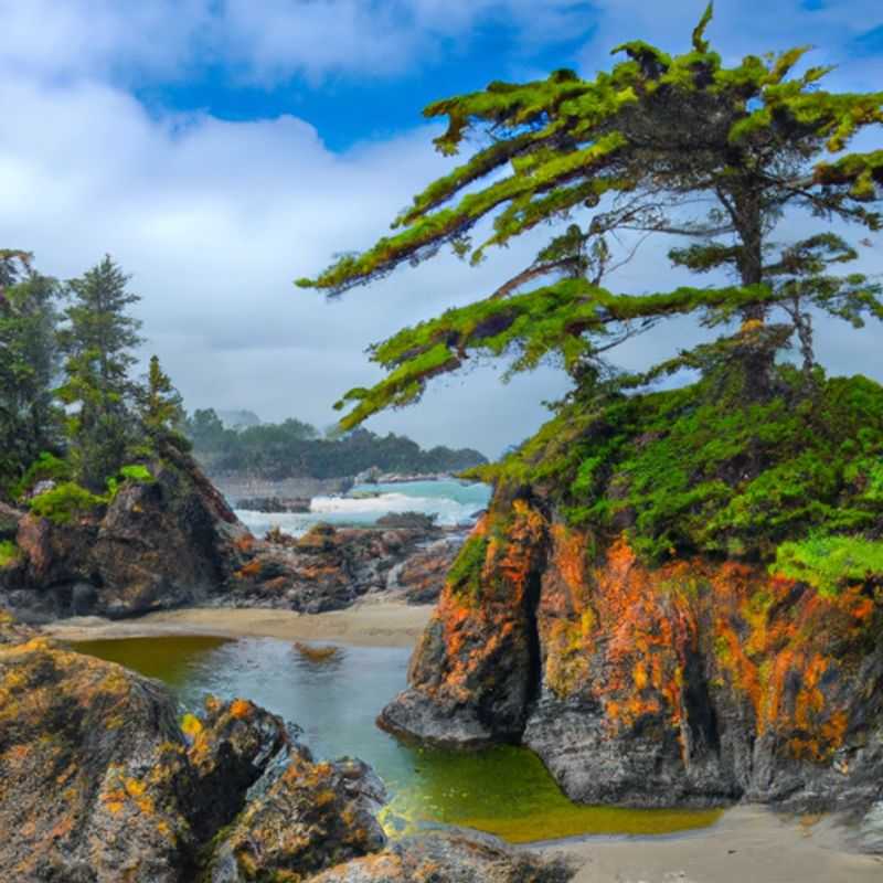 A couple embarks on an adventurous 2-week trek along the West Coast Trail, Canada, during the transitional period between winter and spring, where rugged coastlines and temperate rainforests converge, promising an exhilarating journey through untamed wilderness.