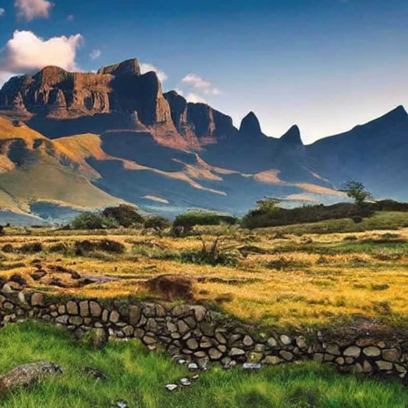 Les montagnes du Drakensberg en Afrique du Sud, un paysage époustouflant idéal pour des vacances de printemps.