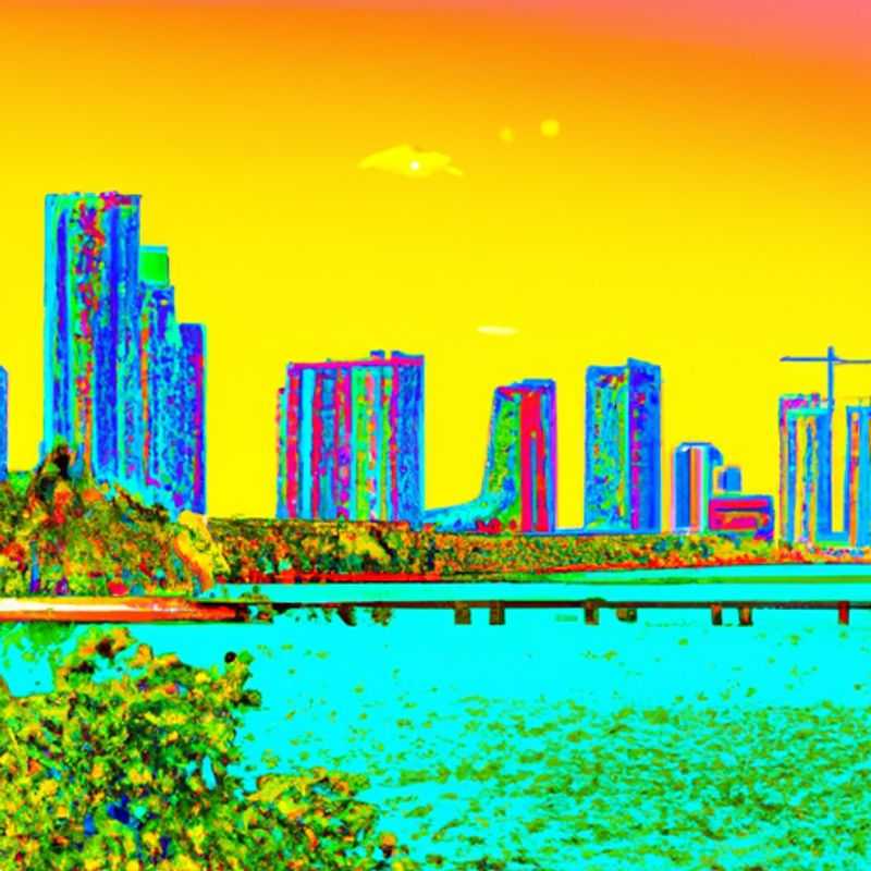 A solo traveler and digital nomad basks in the vibrant energy of Miami Beach, Florida, during a sun-kissed summer day, embracing the city's art deco architecture, pristine beaches, and lively atmosphere.