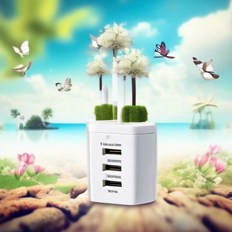 Close-up of a universal travel adapter with multiple plug types, highlighting its versatility and adaptability for international travel.