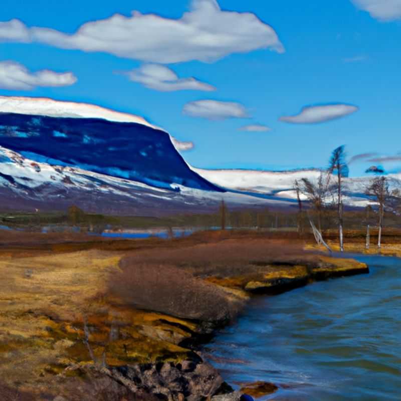 A solitary figure backpacks through the breathtaking expanse of Kungsleden, Sweden, surrounded by the vibrant tapestry of spring. The trail winds through pristine forests, past sparkling lakes and towering mountains, offering a profound connection with nature's grandeur.