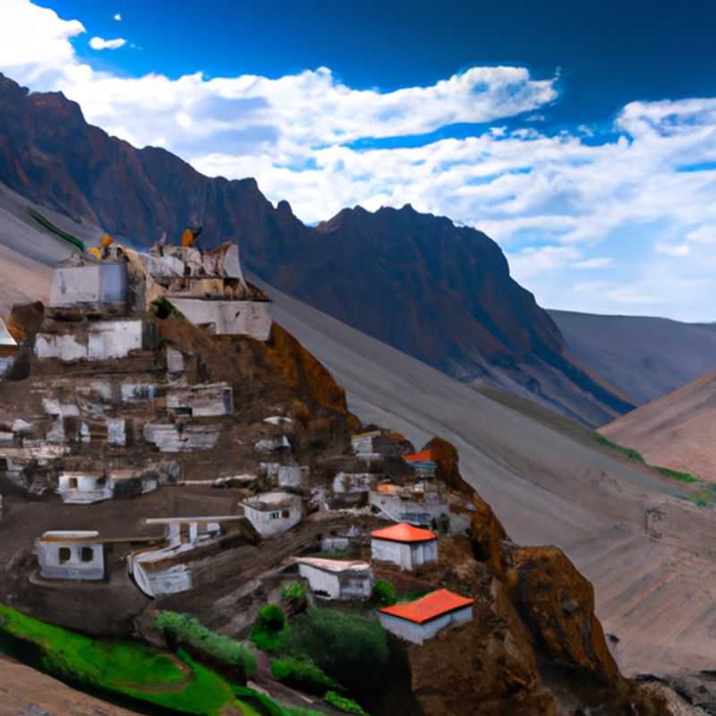 Experiencing the local culture in Tabo in Spiti Valley Trek, India during spring