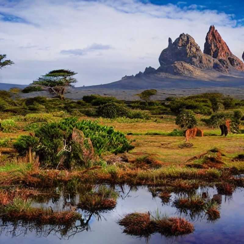 Here are a few options for alt text in Spanish for an image of Mount Kenya in an article about whether it's good for a summer holiday: