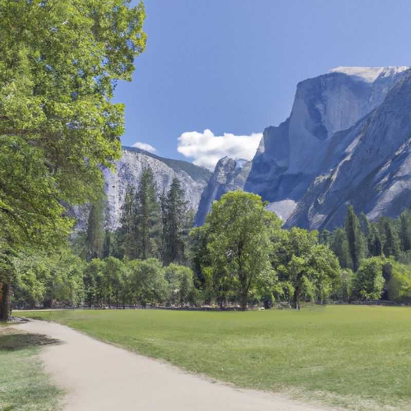 Six adventurers embarking on an unforgettable 4-day spring expedition through the majestic wilderness of Yosemite National Park, USA, marveling at the towering granite cliffs, cascading waterfalls, and ancient giant sequoia trees.