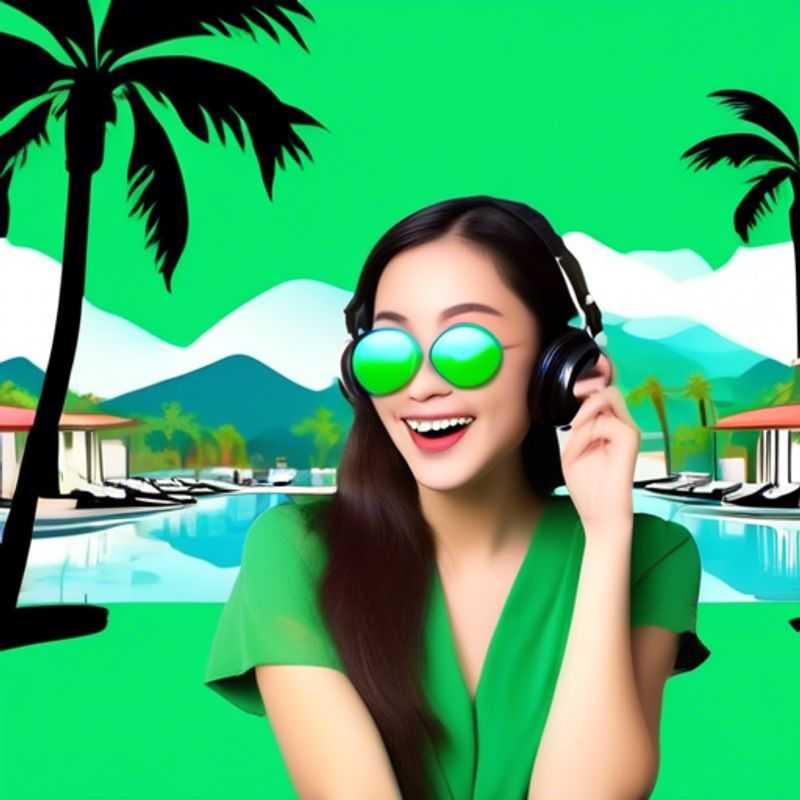 A portable green screen set up for video calls.