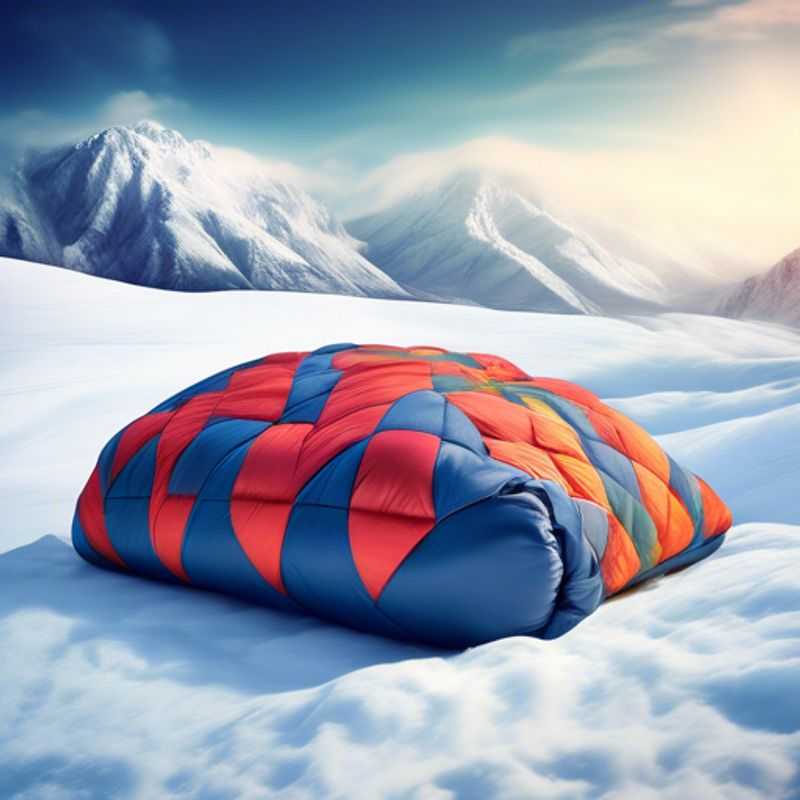 A cozy, compact sleeping bag or travel quilt, ready for adventure, showcasing its lightweight and packable design.