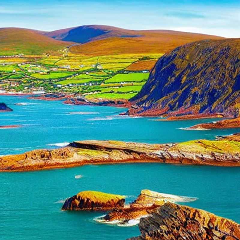 Le sentier du Kerry, Irlande, un paysage estival magnifique.