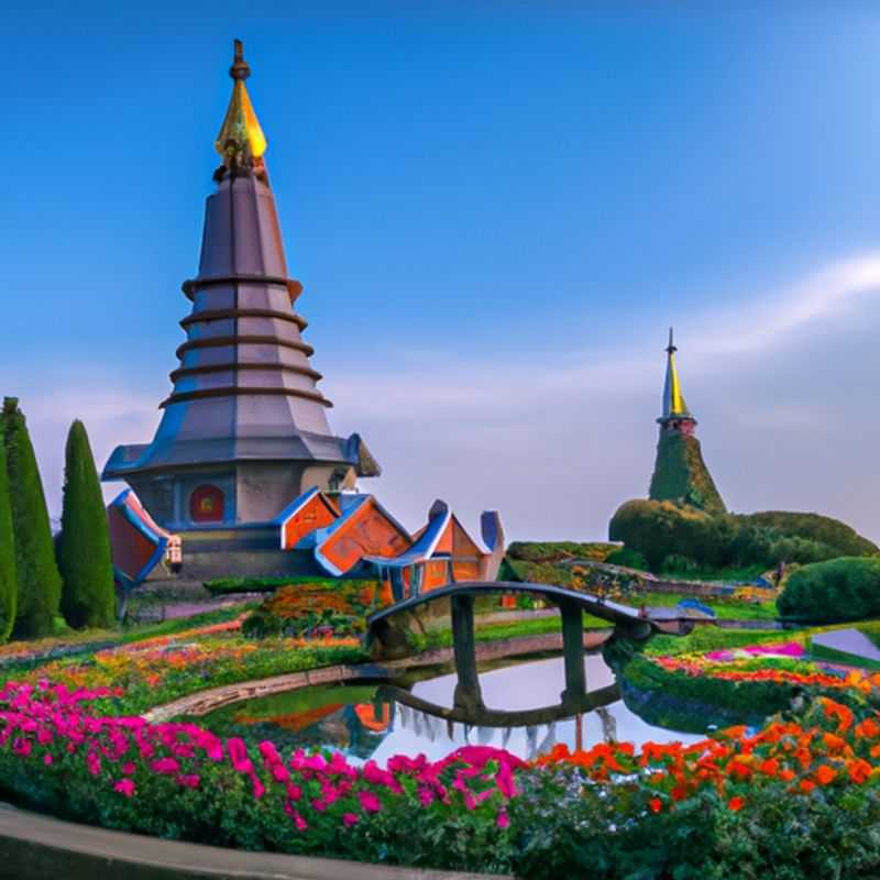 Female solo traveler basking in the serene beauty of Chiang Mai, Thailand's Wat Chedi Luang, a majestic Buddhist temple, during her 5-day winter sojourn.