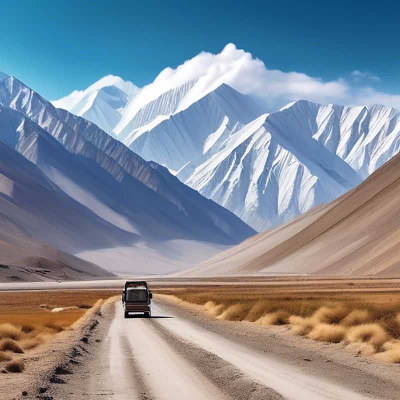 Une famille avec des enfants voyageant en caravane sur la route du Pamir, en Asie centrale, découvrant des paysages à couper le souffle lors de leur aventure de 3 jours entre l'été et l'automne.