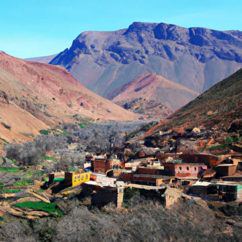 Viaje en camello por el Sahara en las montañas del Atlas, Marruecos, durante la primavera