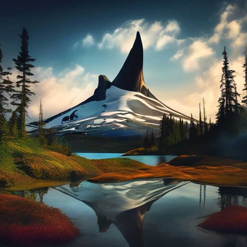 Un grupo de seis mochileros de The Gap Year Traveler exploran el impresionante Black Tusk en Columbia Británica, Canadá, durante la transición entre el verano y el otoño. La montaña cubierta de nieve ofrece un telón de fondo dramático para su aventura.