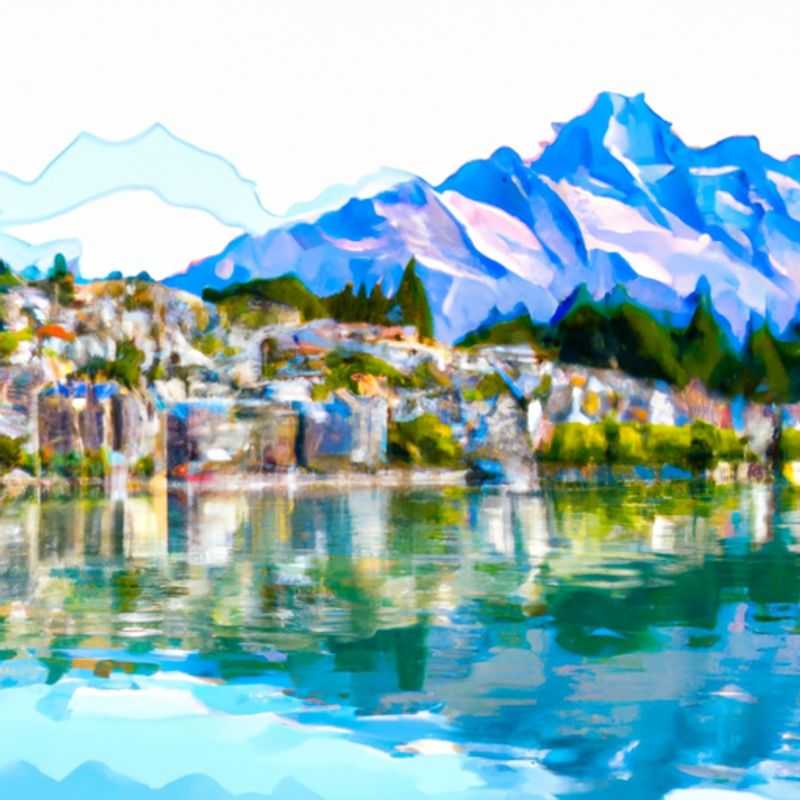 A couple embarking on an adventurous summer escapade in Queenstown, New Zealand, surrounded by the breathtaking panorama of snow-capped mountains and crystal-clear Lake Wakatipu, ready to explore the region's renowned hiking trails and thrilling water sports.
