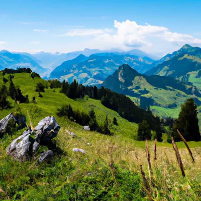 Piquenique nas encostas de Harder Kulm em Hardergrat, Suíça, durante a primavera