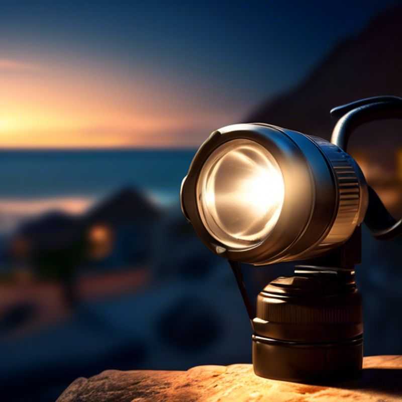 A headlamp and flashlight illuminating a trail at night
