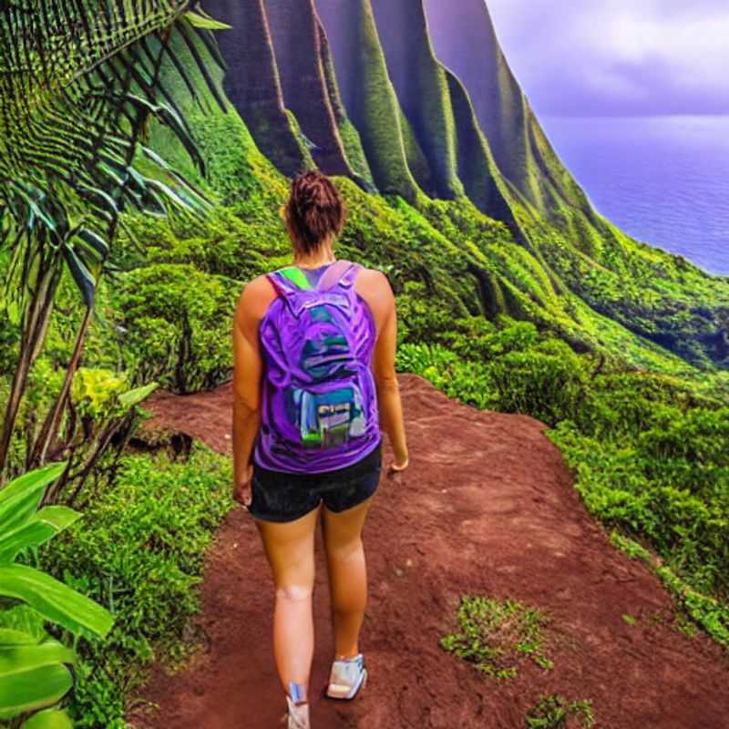 Trilha de Kalalau, Havaí: Vista deslumbrante da paisagem exuberante, ideal para uma aventura de verão (ou não tão ideal, dependendo da previsão!).