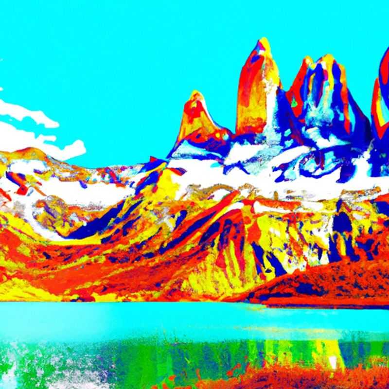 A solitary traveler stands in awe at the foot of the majestic Torres del Paine, Chile, a symphony of granite spires and turquoise lakes, during her weeklong autumnal pilgrimage, ready to immerse herself in the pristine wilderness of Patagonia.