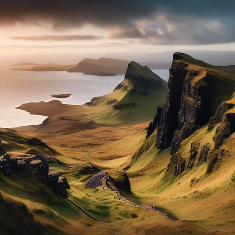 A group of six intrepid backpackers, The Business Traveler, braving the rugged beauty of the Skye Trail in Scotland. Their winter adventure unfolds against a backdrop of snow-capped peaks and dramatic cliffs, a testament to their spirit of exploration.