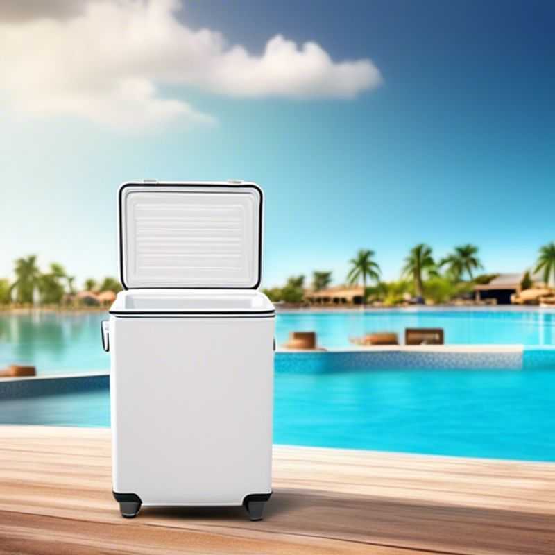 A modern, insulated cooler or fridge, perfect for keeping food and beverages cold and fresh during outdoor adventures or everyday use.