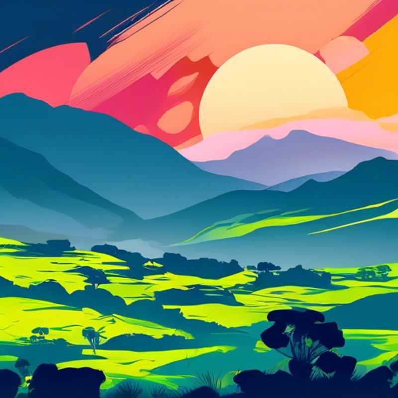 A caravan trailer nestled amidst the lush green slopes of the Mountains of the Moon, Uganda, with the adventurous digital nomad couple, The Adventurer, taking in the breathtaking spring scenery.