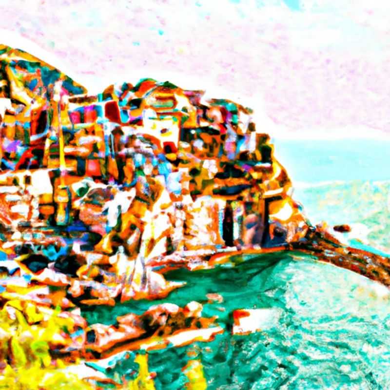 A couple strolls hand-in-hand along the vibrant waterfront of Cinque Terre, Italy, a colorful coastal paradise, during their enchanting 3-day summer sojourn.