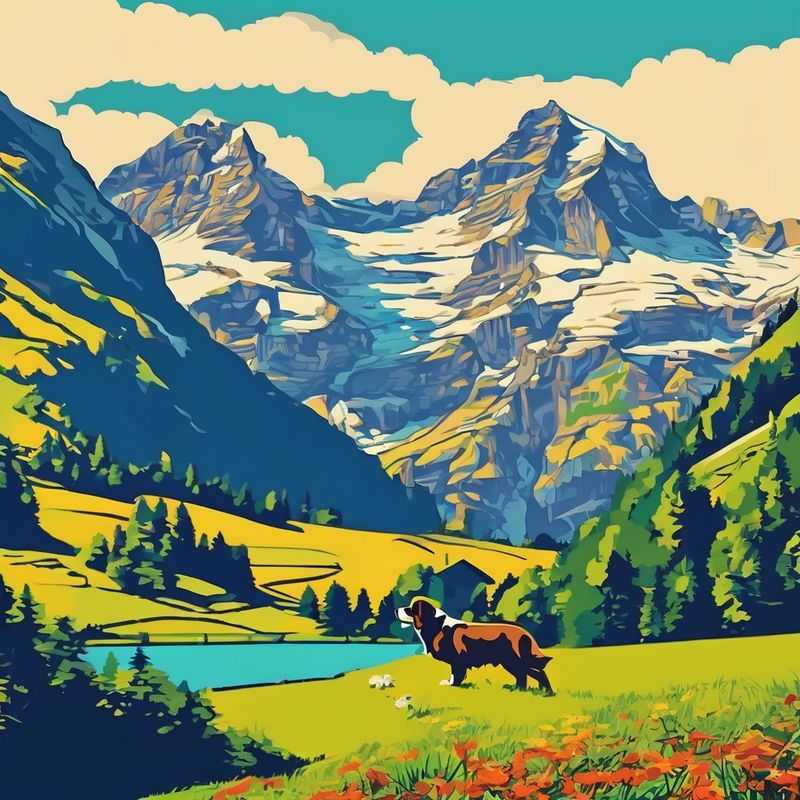 Breathtaking panorama of the Bernese Oberland Traverse in Switzerland, showcasing majestic snow-capped peaks and lush green valleys, a testament to nature's grandeur and an adventurer's dream.