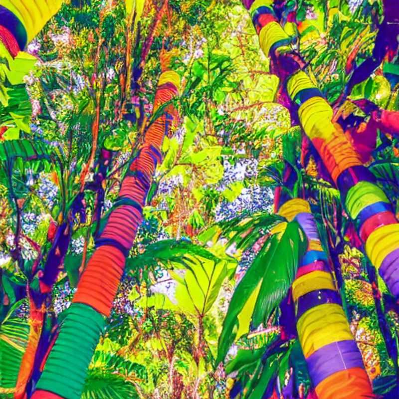 Dois aventureiros explorando a selva durante a emocionante trilha até Ciudad Perdida, Colômbia, em uma jornada de verão inesquecível.