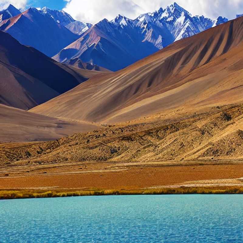 Paysage spectaculaire des montagnes du Pamir, au Tadjikistan, sous le soleil d'été, promettant une aventure inoubliable.