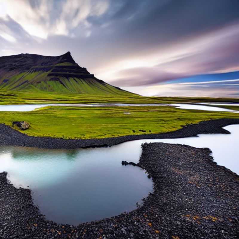 Route circulaire islandaise illuminée par le soleil d'été : l'aventure ultime sur la route pour des vacances inoubliables en Islande.