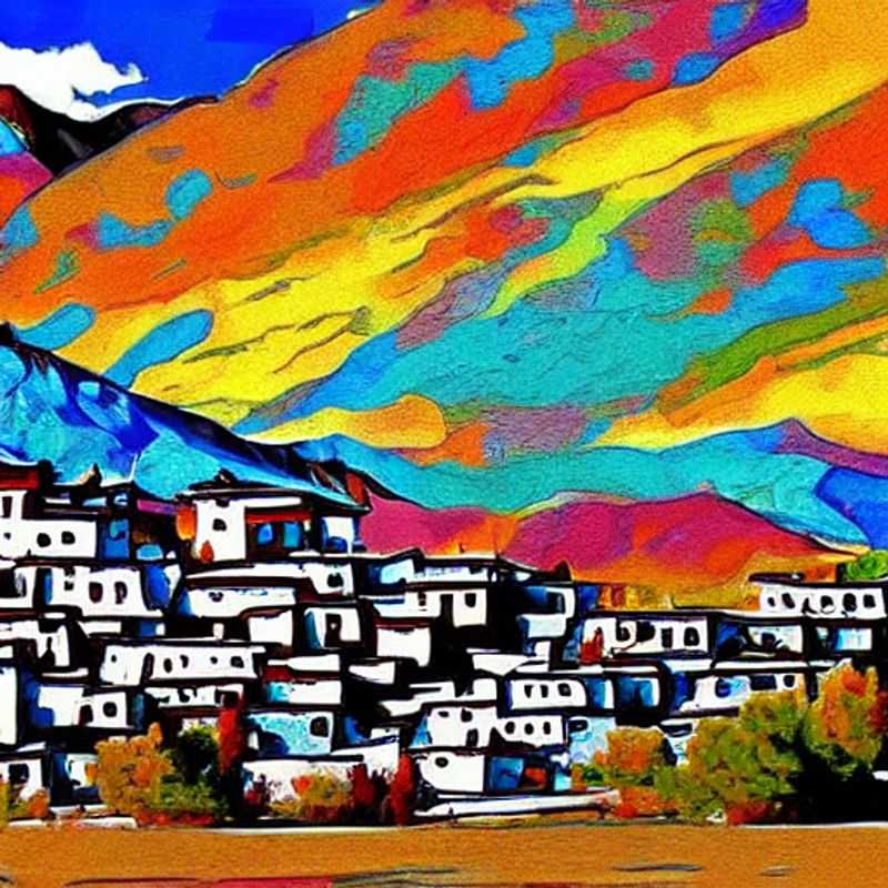 Majestuosa vista del paisaje lunar de Ladakh, India, bajo el sol de verano: ¿el destino perfecto para tus vacaciones de verano? (Majestic view of the lunar landscape of Ladakh, India, under the summer sun: the perfect destination for your summer vacation?)