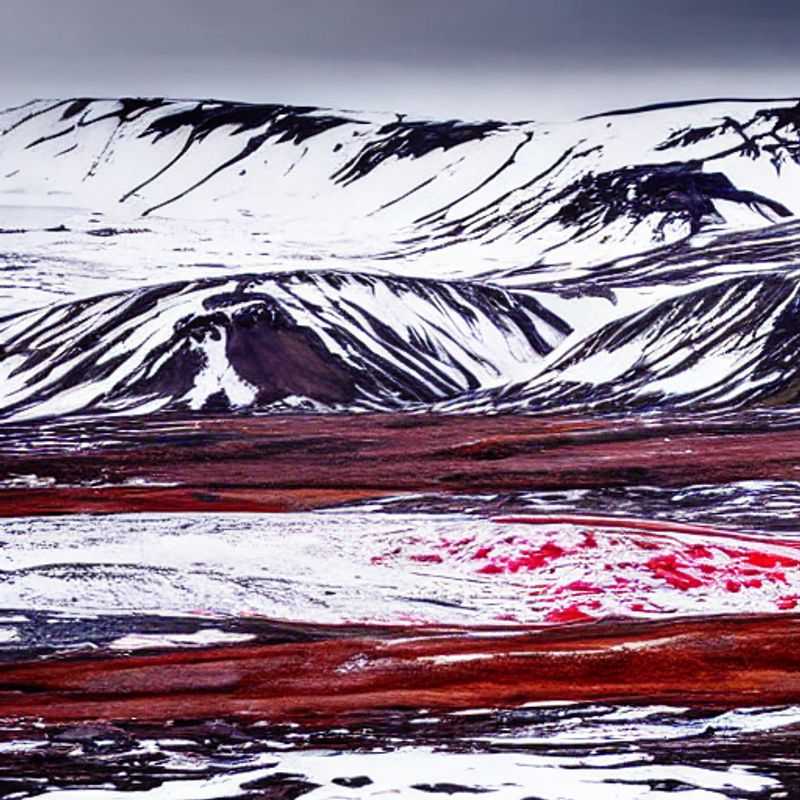 Вот захватывающий вид на маршрут Laugavegur и Fimmvörðuháls в Исландии, приглашающий в незабываемое летнее приключение. (Vot zakhvatyvayushchiy vid na marshrut Laugavegur i Fimmvörðuháls v Islandii, priglashayushchiy v nezabyvayemoye letneye priklyucheniye.)