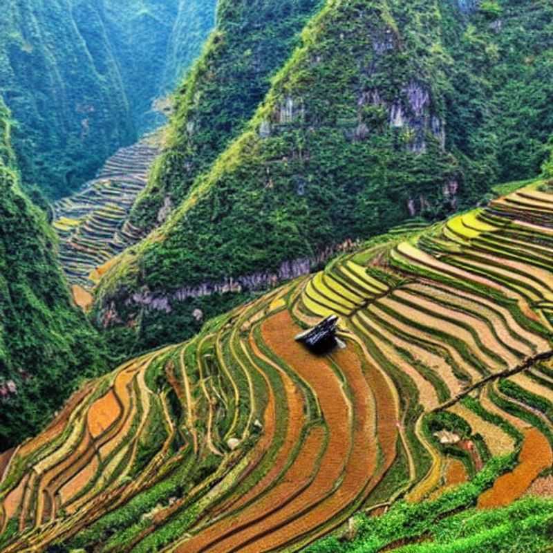 Okay, here are a few options for alt text in French for an image of the Ha Giang Loop in Vietnam, in an article about whether it's good for a summer holiday, keeping in mind the SEO and image accessibility best practices: