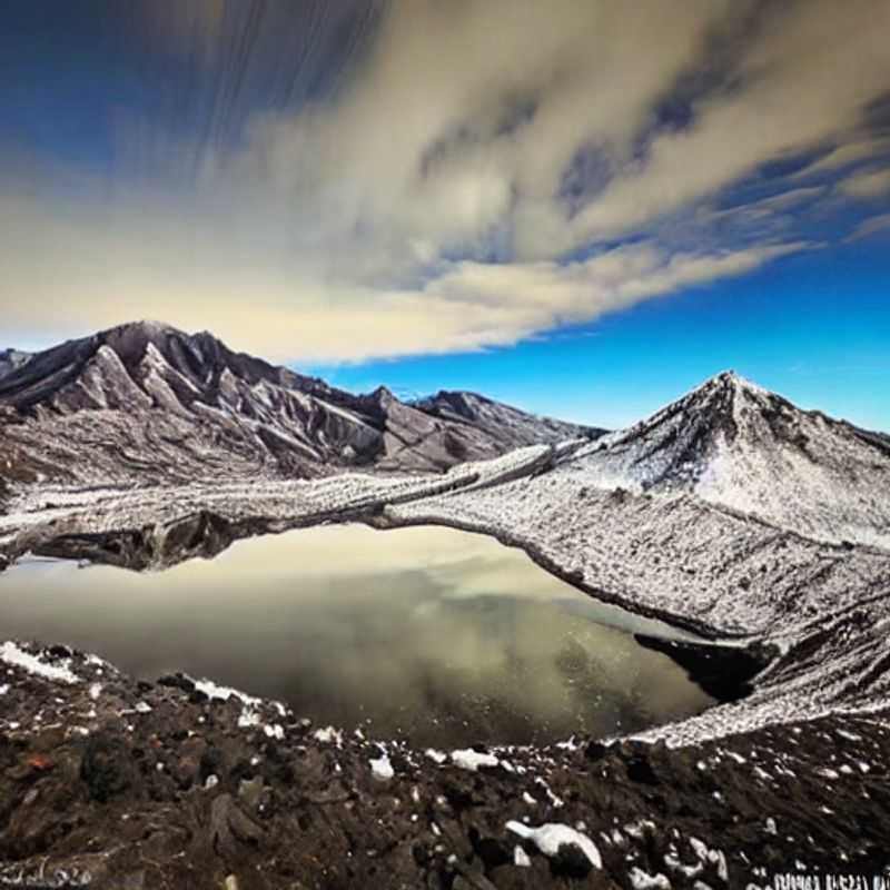 Majestuoso Monte Rinjani, Indonesia, elevándose contra el cielo veraniego. ¿Es el destino perfecto para tus vacaciones de verano? ¡Descúbrelo en nuestra guía! (Majestic Mount Rinjani, Indonesia, rising against the summer sky. Is it the perfect destination for your summer vacation? Find out in our guide!)