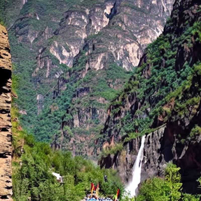 Impresionante vista del Desfiladero del Salto del Tigre en China, preguntándonos si el calor del verano podrá con la aventura (o si el tigre se echará una siesta). 🤔 ¿Será este el destino perfecto para tus vacaciones de verano? ¡Descúbrelo!