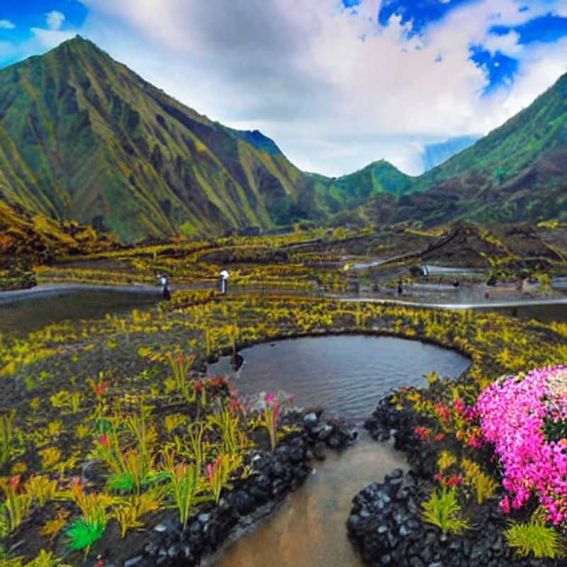 Vue imprenable sur le Mont Rinjani, Indonésie, dominant un paysage luxuriant. Découvrez si cette merveille volcanique est la destination idéale pour vos vacances d'été !
