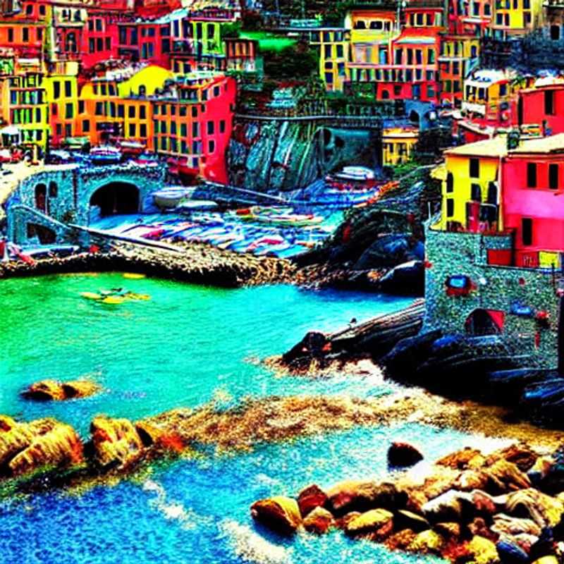 Cinque Terre en été : des villages colorés accrochés aux falaises, baignés par le soleil et la mer turquoise - le paradis... ou un piège à touristes surchauffé ? À vous de voir ! (Cinque Terre in summer: colorful villages clinging to cliffs, bathed in sunshine and turquoise sea - paradise... or an overheated tourist trap? You decide!)