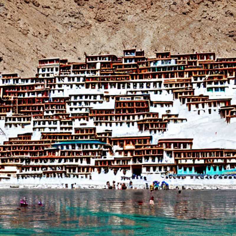 Impresionante vista del paisaje lunar de Ladakh, India, bajo el sol veraniego. Descubre si este destino de altura es ideal para tus vacaciones de verano.