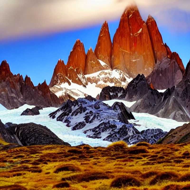 Caminhada épica ao redor do Monte Fitz Roy, na Argentina, sob o sol de verão, revelando paisagens deslumbrantes e a aventura perfeita para suas férias.