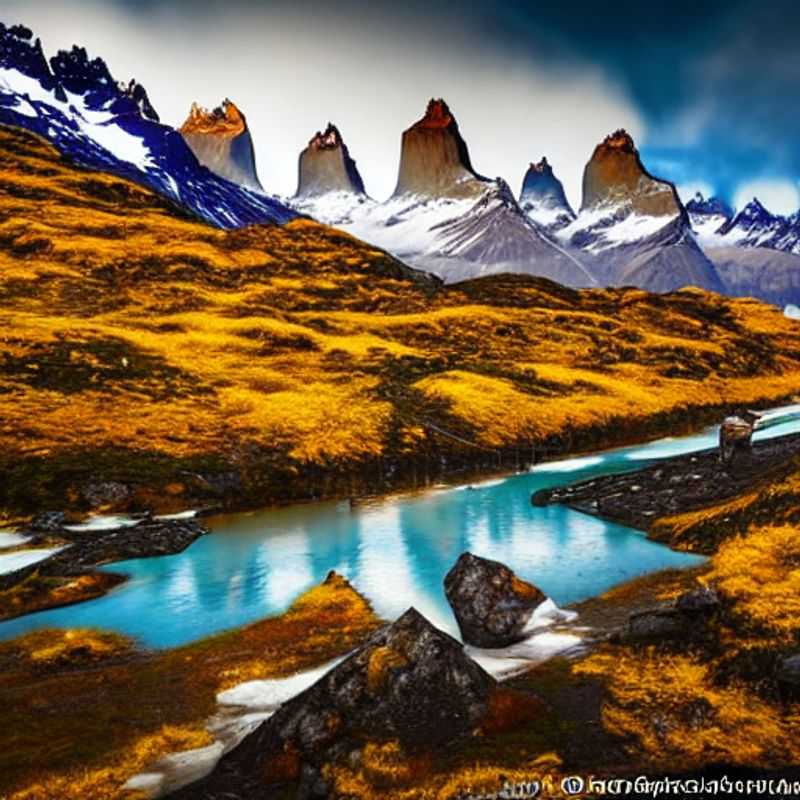 Vue spectaculaire des majestueuses tours de granite du Torres del Paine, au Chili, illuminées par le soleil d'été, lors d'une randonnée inoubliable sur le sentier W.