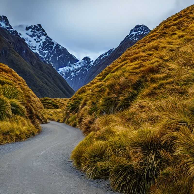 Dos excursionistas admirando la majestuosidad del Routeburn Track en Nueva Zelanda, un destino ideal para unas vacaciones de verano.