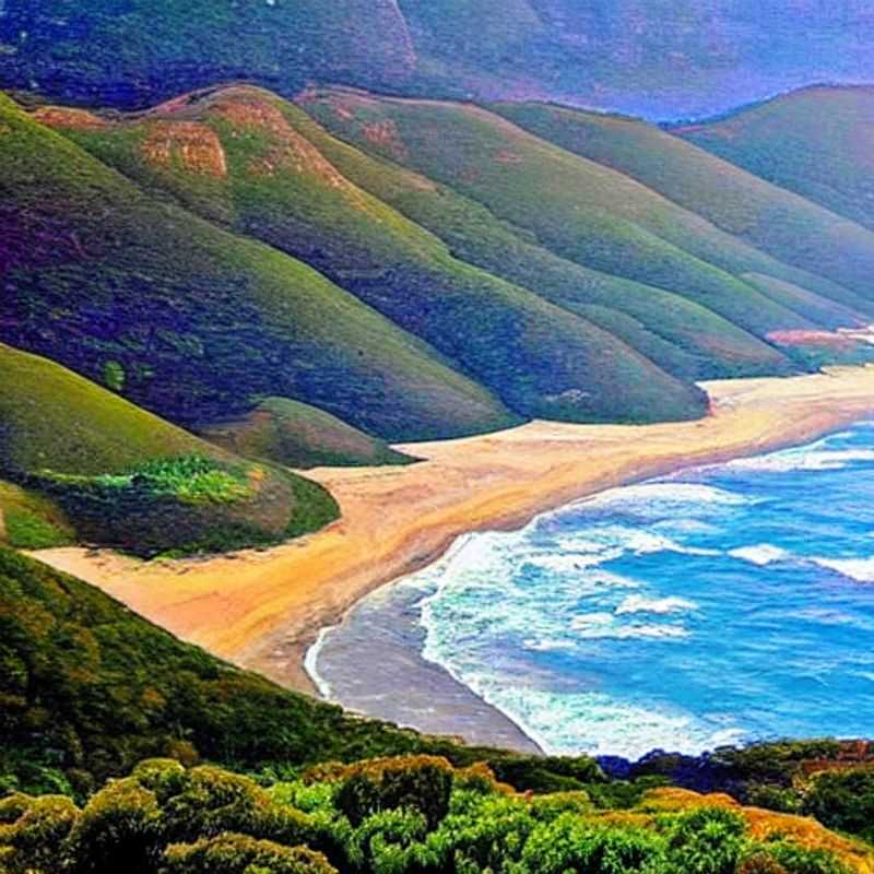 Casal deslumbrado com a paisagem exuberante da Garden Route, África do Sul: um paraíso verdejante sob o sol de verão, provando que é o destino perfeito para as suas férias! (Couple amazed by the lush landscape of the Garden Route, South Africa: a verdant paradise under the summer sun, proving it's the perfect destination for your holiday!)