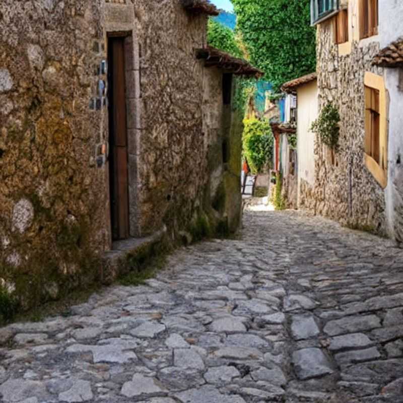 Dos peregrinos caminando por el pintoresco Camino de Santiago, España, bajo el cálido sol del verano en esta popular ruta de peregrinación.
