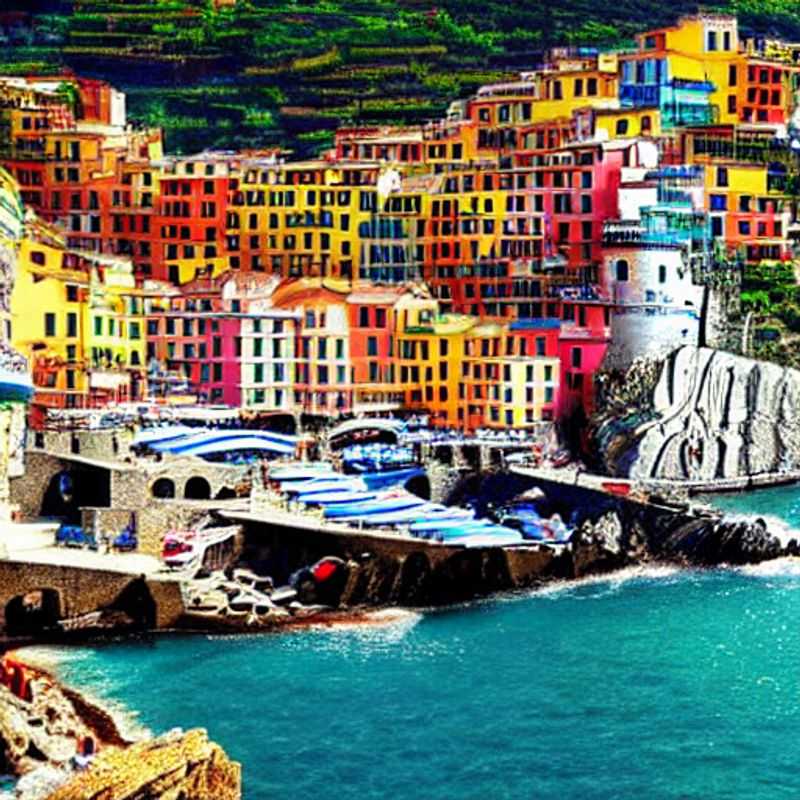 Vue imprenable sur le Sentiero Azzurro, Cinque Terre, Italie, un paradis estival à explorer, avec ses eaux turquoise et ses villages colorés.