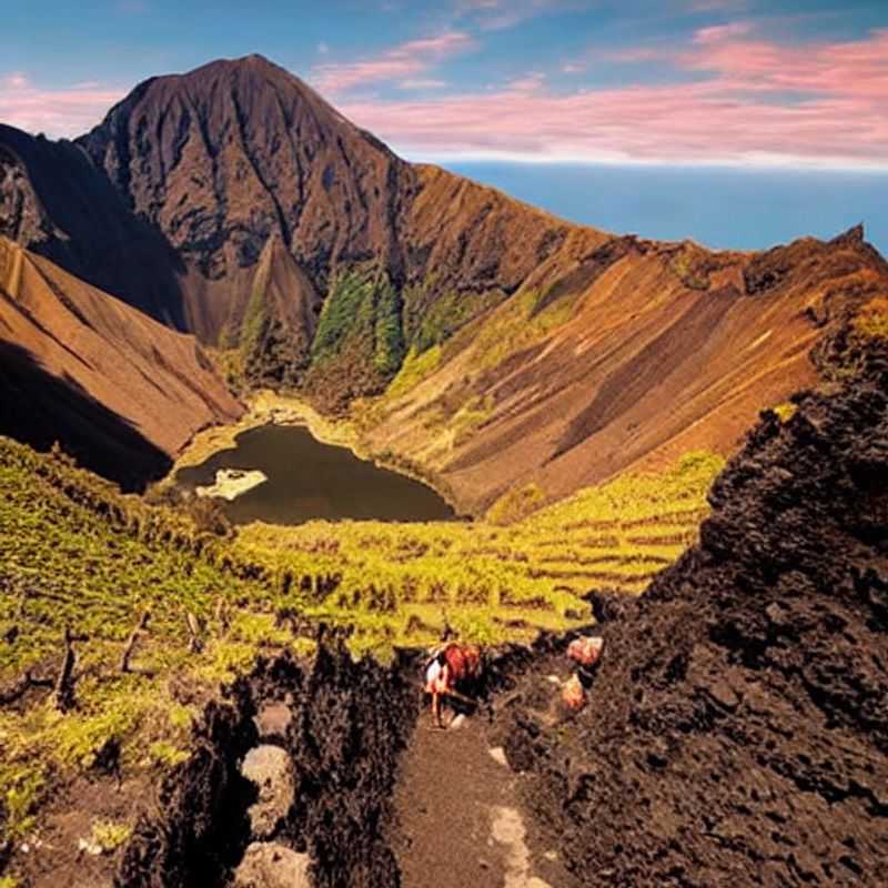 Deux couples profitant de la vue majestueuse sur le mont Rinjani, en Indonésie, lors de leurs vacances estivales.